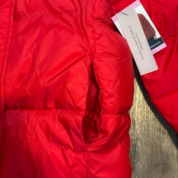 BCBG BCBGeneration Womens Red Ladies Hooded Puffer Quilt Jacket Coat Size Small - Picture 5 of 11